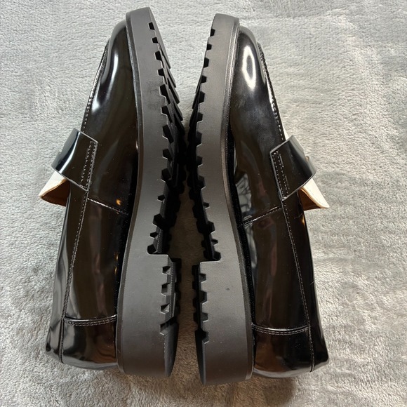 Mia Amore Womens Hali Loafer Black Sz 8 Man Made Chunky Lugged Sole Slip On - Picture 9 of 15